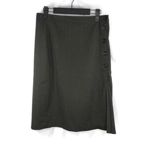 Banana Republic Dark Green Side Button Pleat Pencil Skirt Size 6